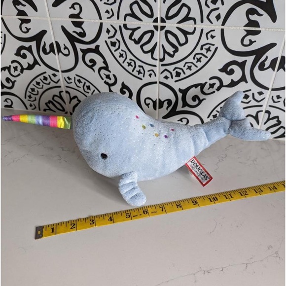 Douglas Cuddle Toys NAHLAH Plush BLUE NARWHAL Stuffed 4150 Rainbow Sparkly - Picture 6 of 6